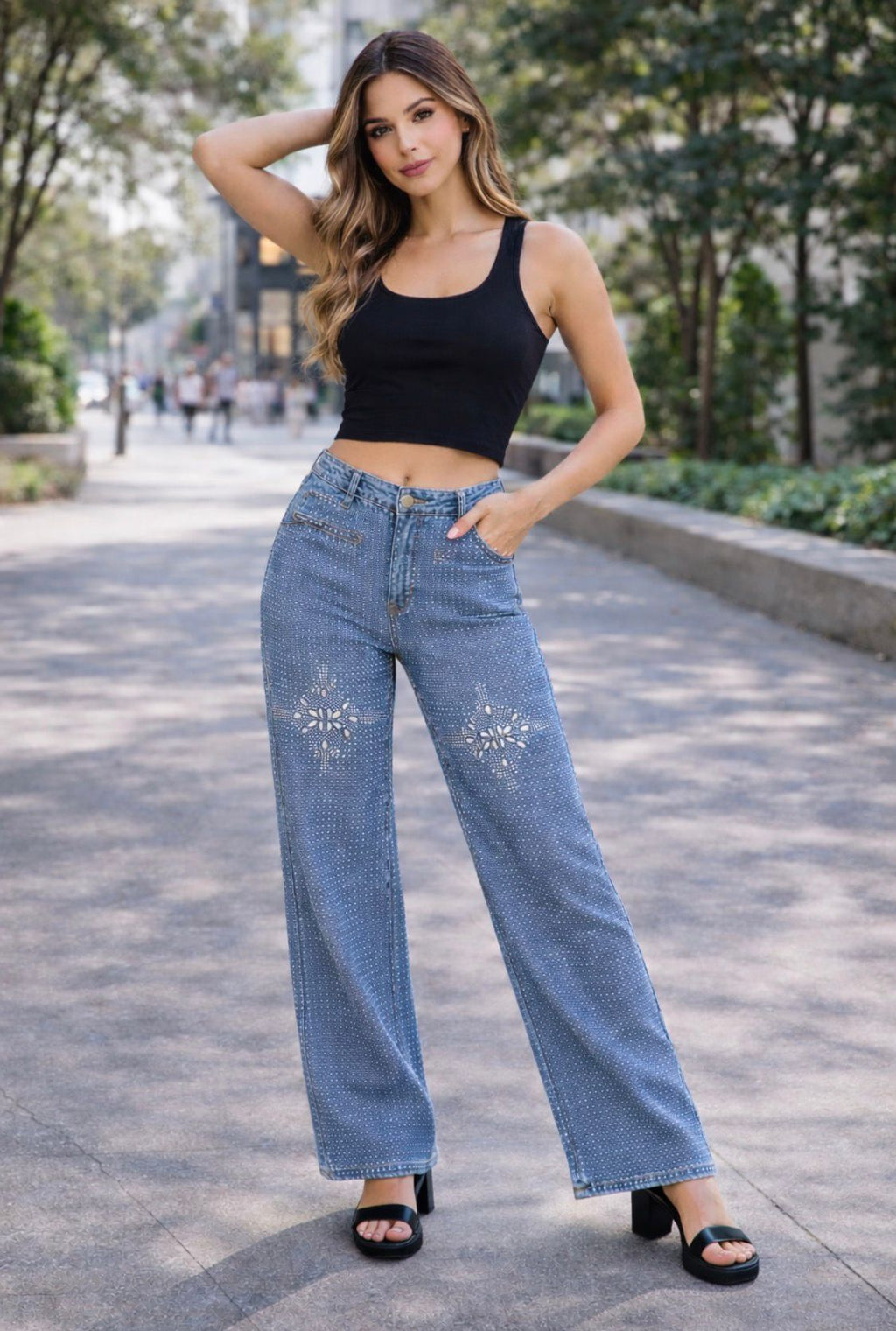 Jeans con pedrería